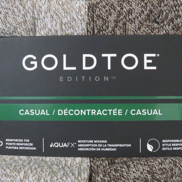 Gold Toe*Men's Crew Reinforced Toe Moisture Wicking Socks x 6 Pair~Shoe 6"-12.5" - Picture 3 of 8